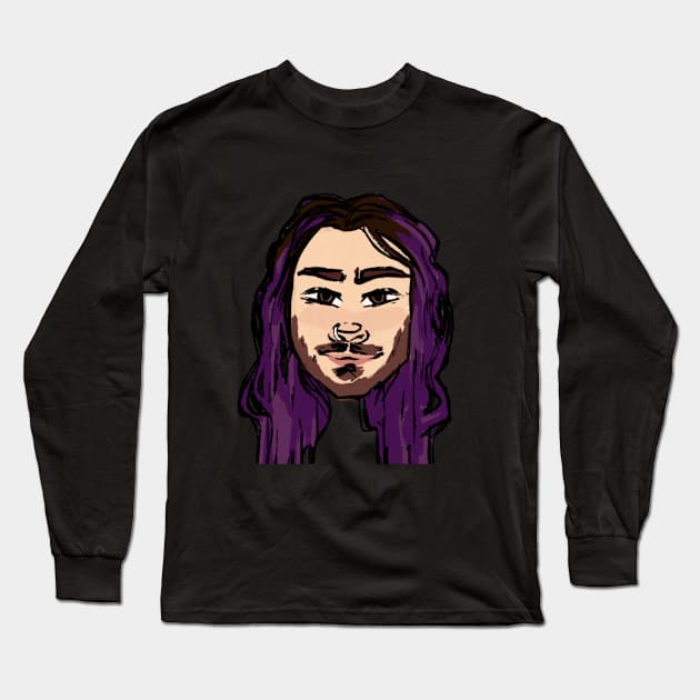 Caleb Animated Head Long Sleeve T-Shirt by Horror Soup Podcast